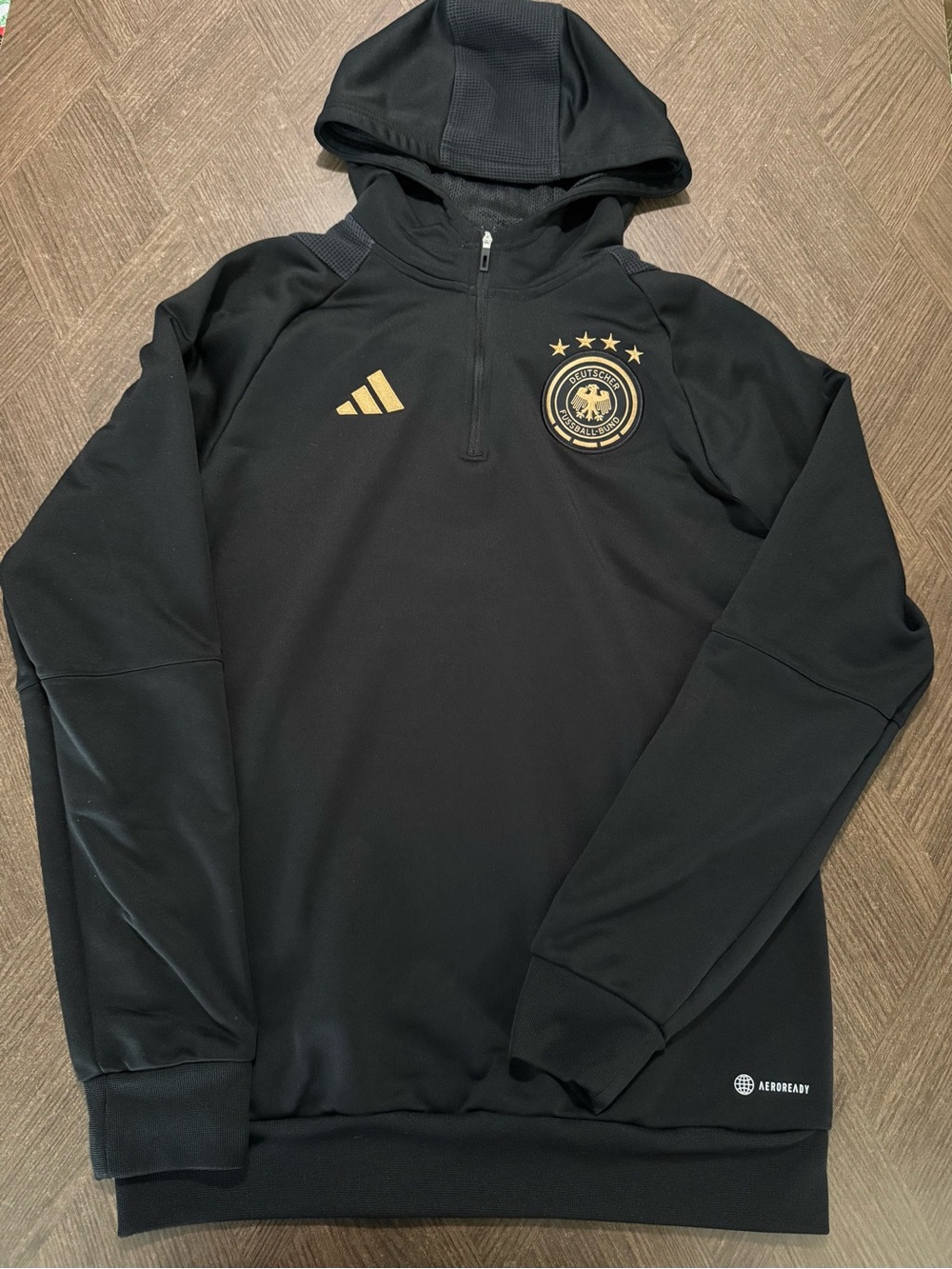 Adidas Men’s 1/4 Zip Pullover Hoodie Germany Deutscher Fussball-Bund sz-S